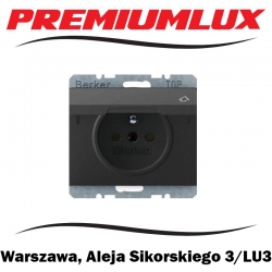 Berker K.1 Hager gniazdo pojedyncze zu z klapką IP44 antracyt mat Warszawa Aleja Sikorskiego 3 LU3 Bartycka